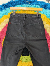 Load image into Gallery viewer, Second Hand High Waisted Black Denim Flares SM
