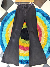 Load image into Gallery viewer, Second Hand High Waisted Black Denim Flares SM

