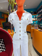 Load image into Gallery viewer, Vintage 80s White Jumpsuit XS
