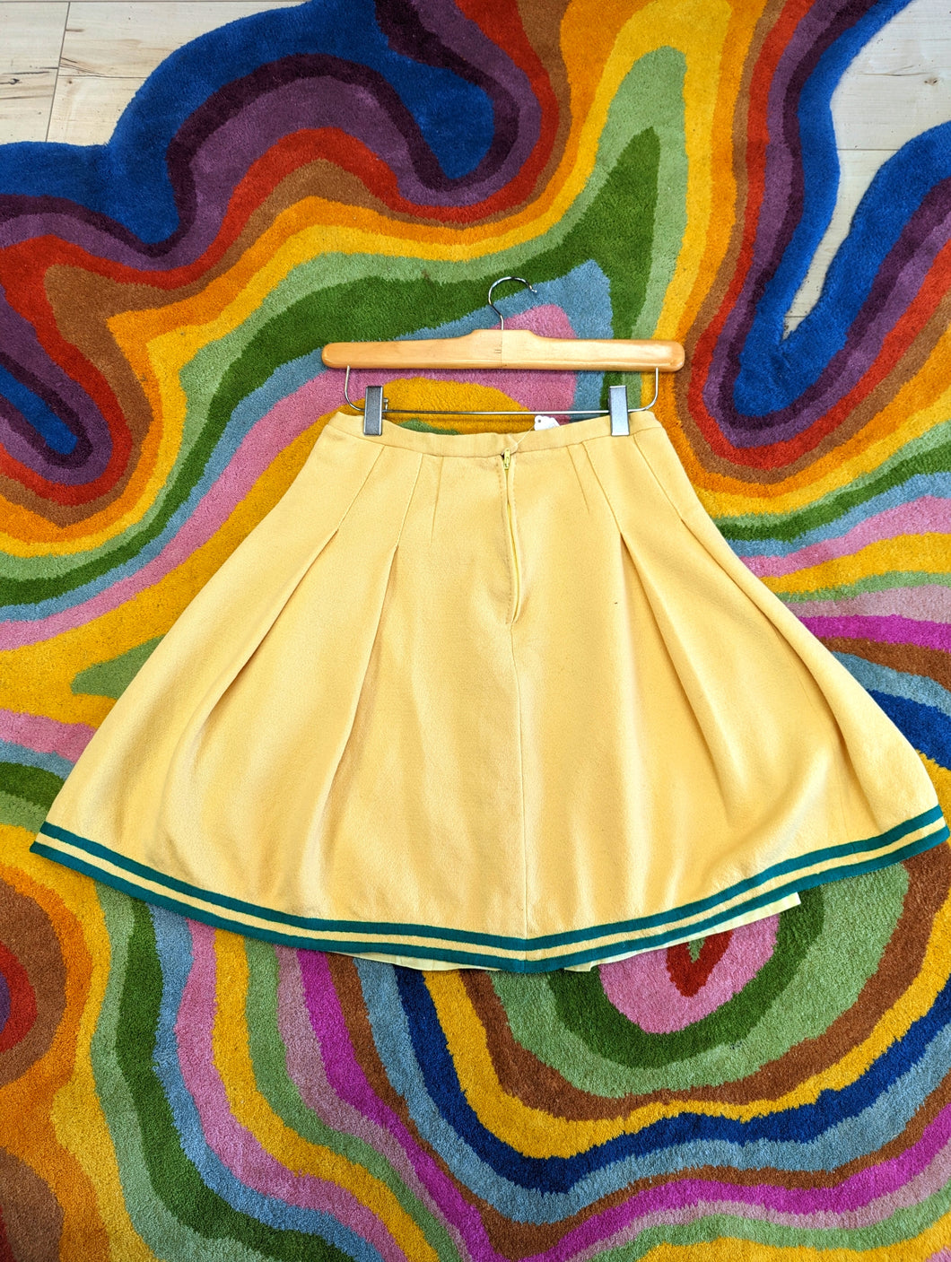 Vintage Yellow Cheerleader Skirt SM
