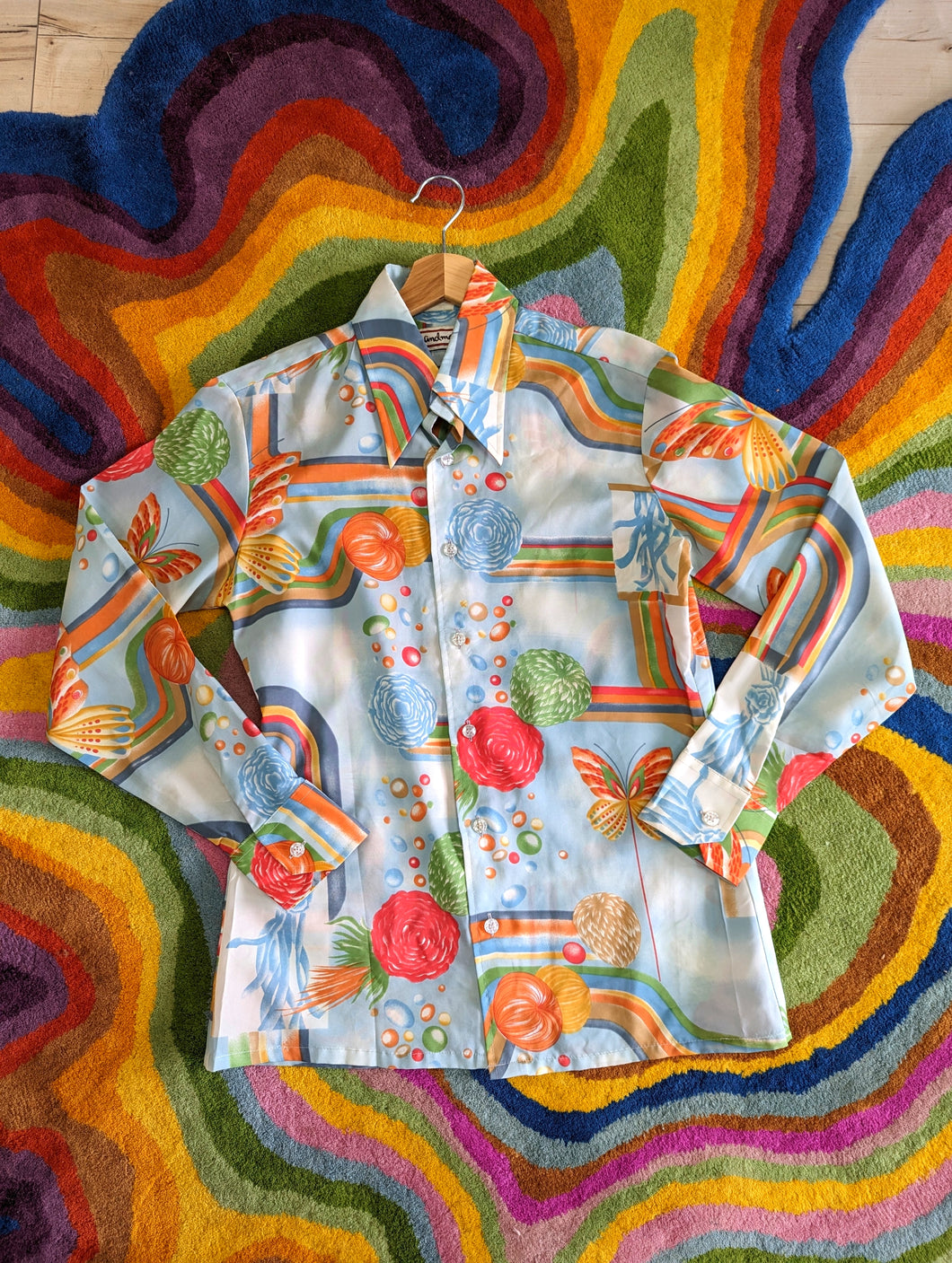 Vintage Rainbow Dagger Collared Shirt M/L