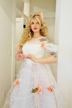 Load image into Gallery viewer, 70s Rococo Inspired Rose Wedding Dress S/M
