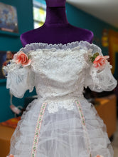 Load image into Gallery viewer, 70s Rococo Inspired Rose Wedding Dress S/M
