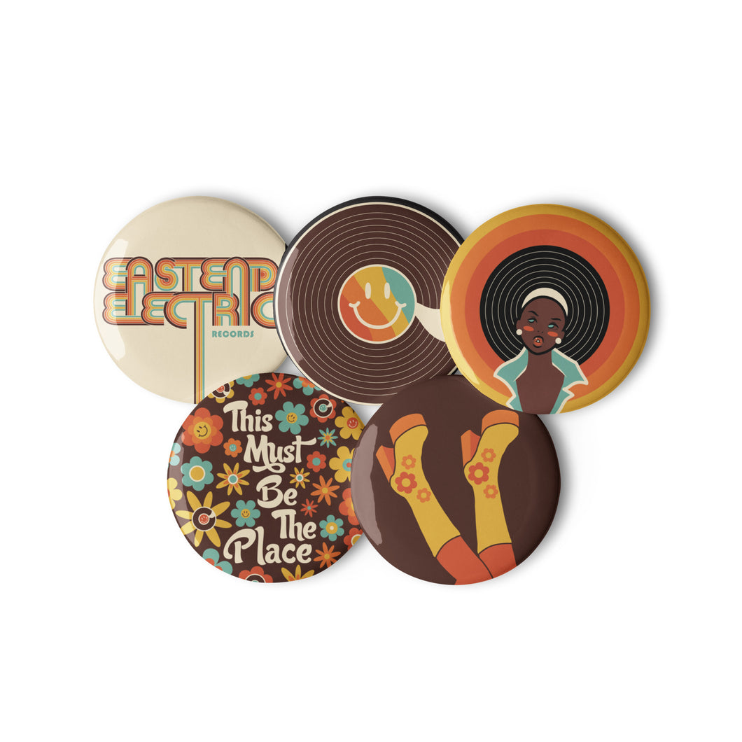 Groovy Set of Pin Buttons